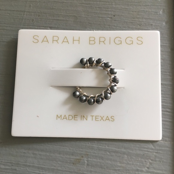 Sarah Briggs ear cuff - silver tone w pearls - Picture 2 of 4